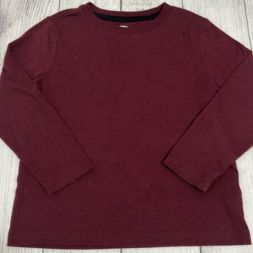 Old Navy Boys Burgundy Basic Long-sleeve Tee